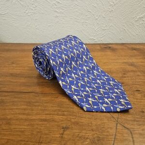 Brooks Brothers Makers Men's Silk Necktie Blue Tennis Players USA Made Preppy
